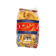 Paquet de pâtes artisanales Paccheri Di Martino 500g, typiques de Gragnano, idéal pour les recettes napolitaines savoureuses. #paccheri