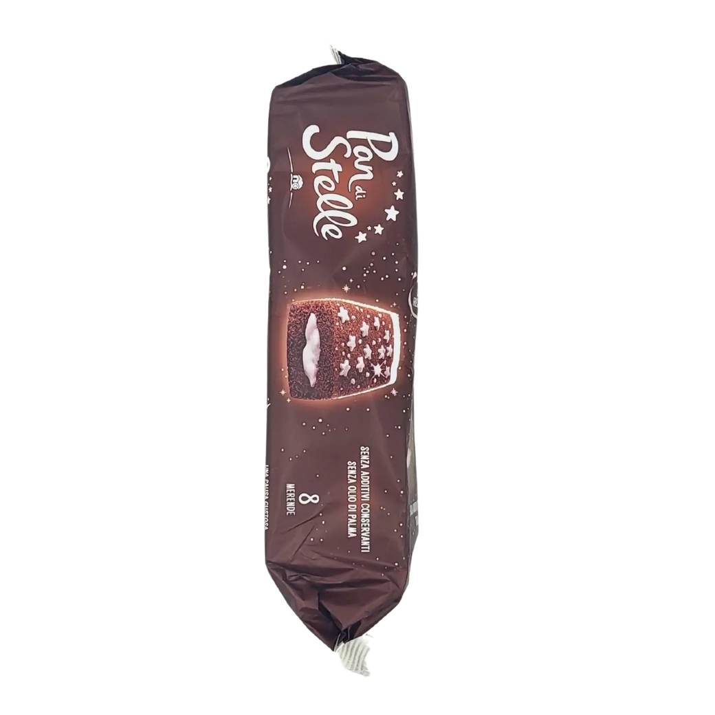 Pak Mulino Bianco Pan di Stelle koekjes 280g, rijke cacao en room, zonder palmolie, een heerlijke snack.