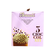 Panettone chocolat Bauli 750 g, aux trois chocolats – noir, au lait et blanc – un dessert italien idéal pour les fêtes.