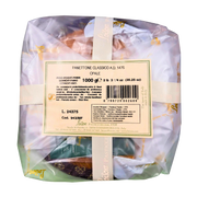 Packaged Italian panettone classique A.D. 1476 by Loison, 1kg, traditional recipe, ingredients and allergen info visible on label