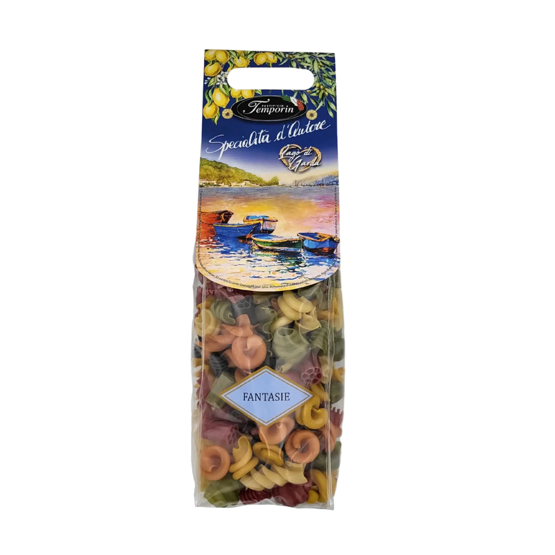Pâtes Fantasie Specialità d'Autore de Pastificio Temporin 500g - Mélange coloré de pâtes artisanales italiennes.