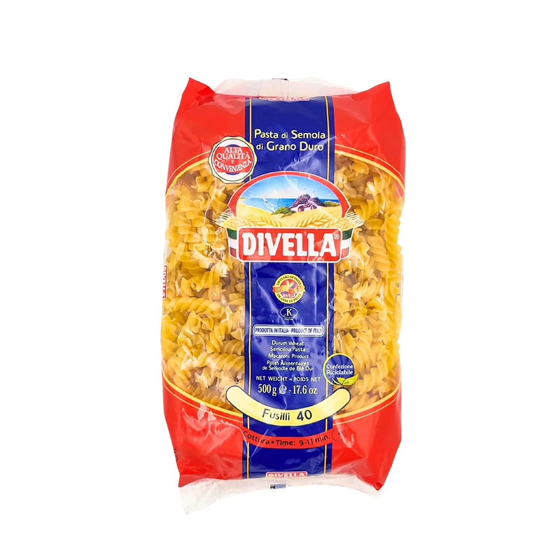 Pâtes courtes Fusilli Divella 500g - Vue avant du produit