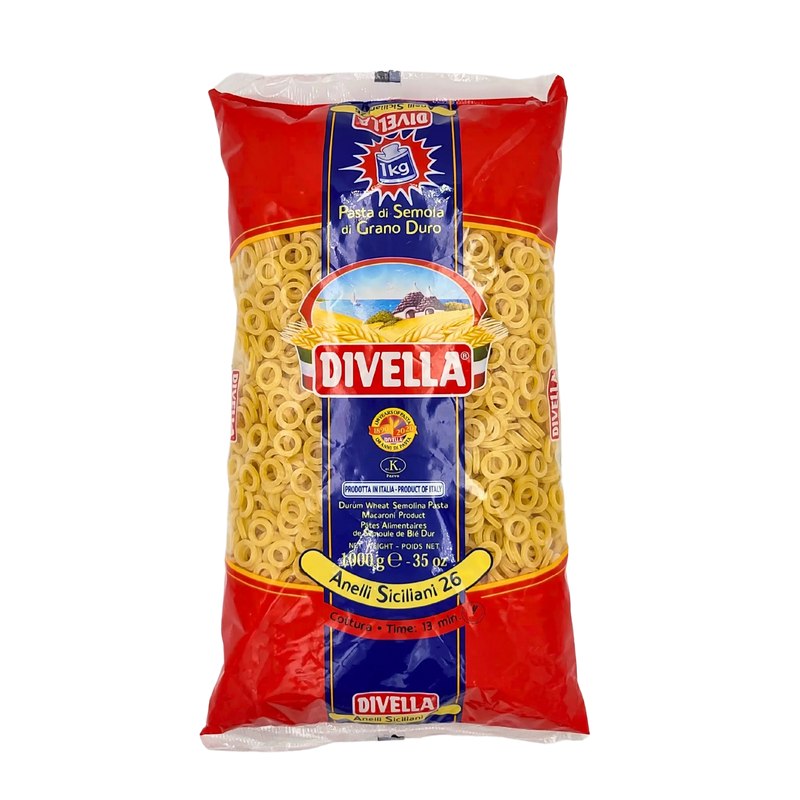 Pâtes pour soupe Anelli Siciliani Divella 1kg - Vue avant du produit
