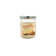 Pot de 180g de Crème d’Amande Sicilienne Dolcetta alla Mandorla avec étiquette et amandes illustrées.