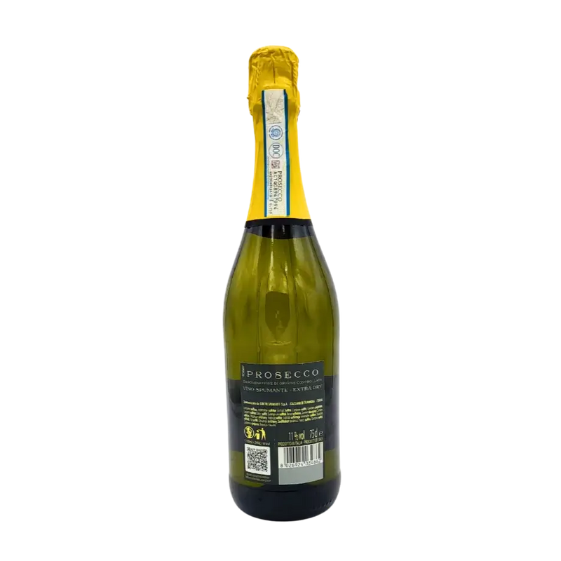 Bouteille de Prosecco Valmarone DOC Spumante Extra Dry de 75cl avec étiquette distinctive.