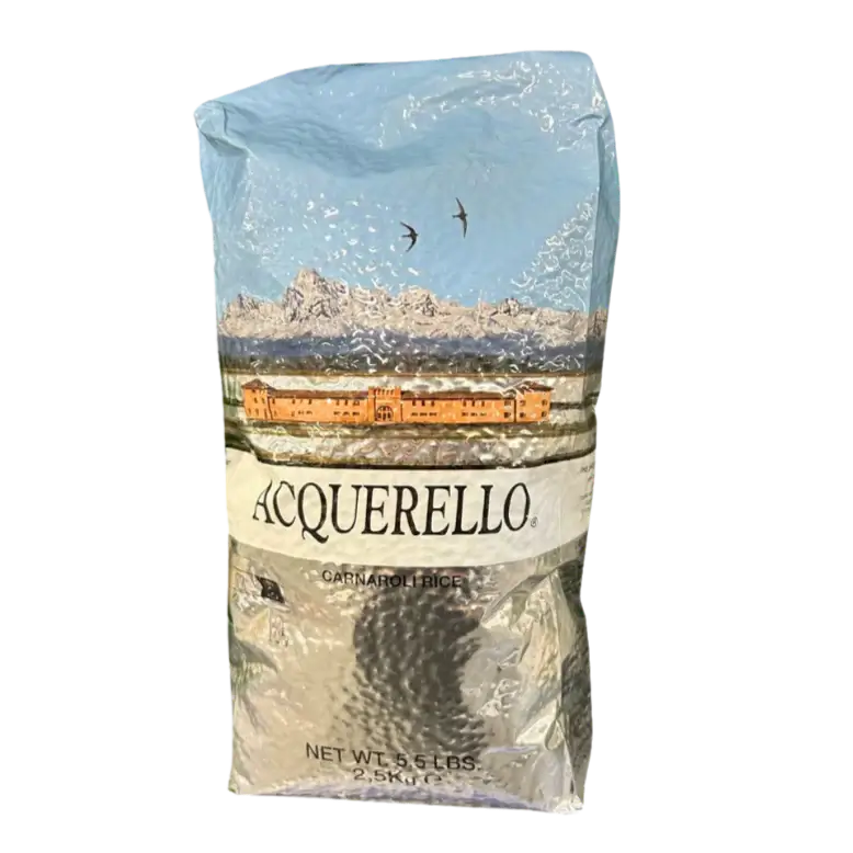 Riz risotto Carnaroli Acquerello 2,5 kg - Riz de haute qualité pour un risotto crémeux et savoureux, cultivé et emballé en Italie.