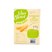 Dos de l'emballage des pâtes sans gluten Vivi Bene avec tableau nutritionnel et instructions de cuisson