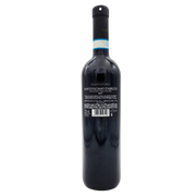 Bouteille de vin rouge Piantaferro Montepulciano d'Abruzzo DOC 75cl, vue arrière avec étiquette.