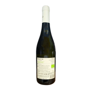 Étiquette arrière de la bouteille de vin blanc Vento di Mare Inzolia, un vin sicilien biologique, 75cl, 12,5% vol.