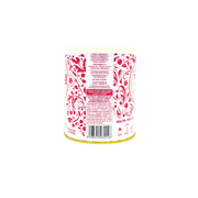 Arrière du pot Amarena Toschi avec valeurs nutritionnelles et design rouge floral.