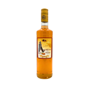 Bouteille d’Amaretto Morelli 70cl vue avant, liqueur italienne à l’amande, étiquette traditionnelle toscane.