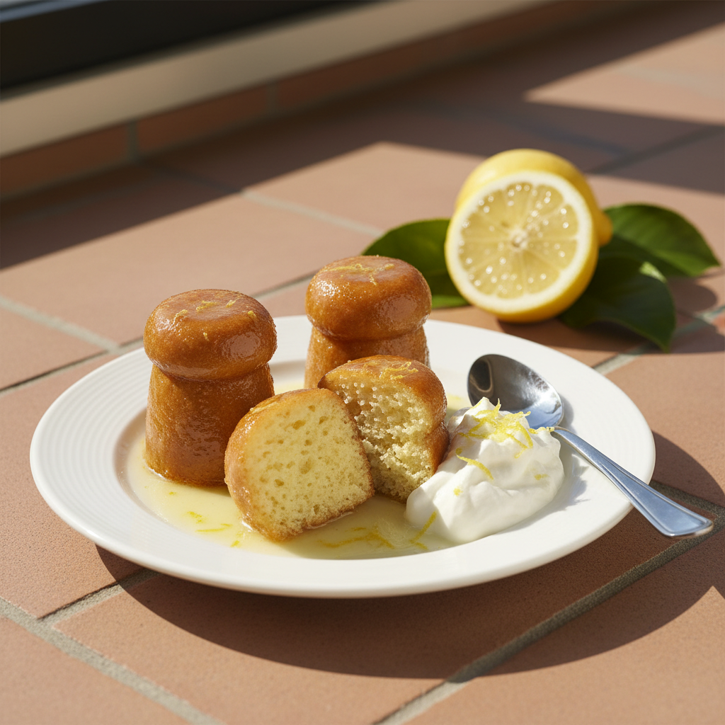 Baba au limoncello de Sorrento Piemme – Grand format (3150 g) – mise en scène générée par IA à partir de la photo du produit