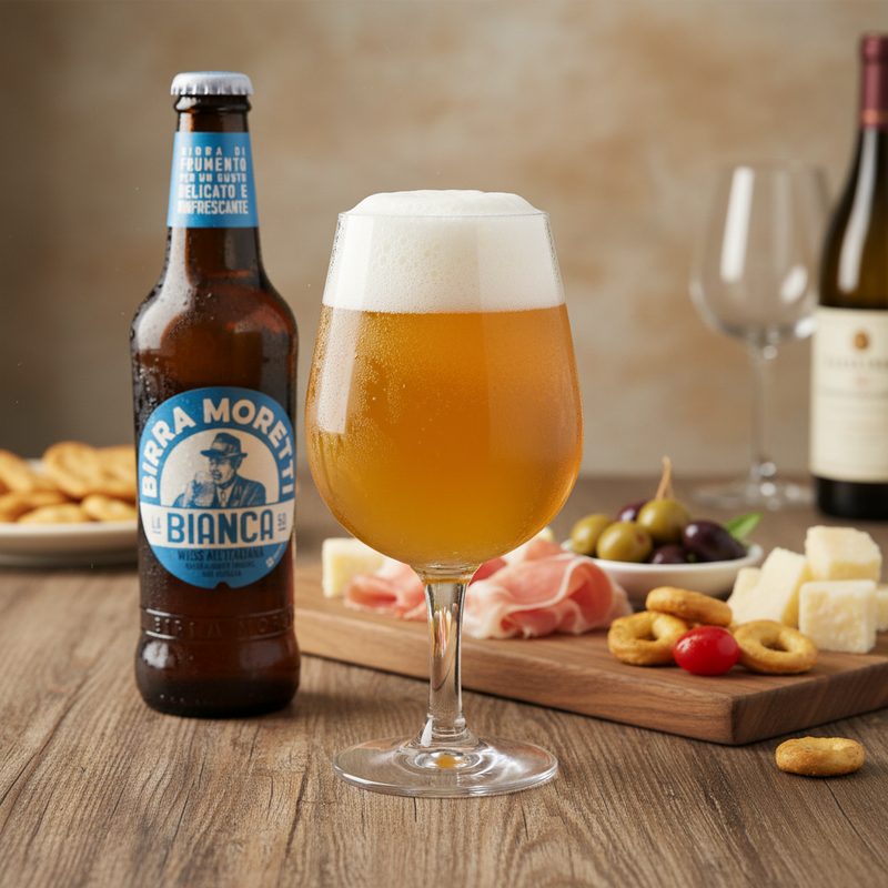 Bière Blanche Italienne Birra Moretti – La Bianca (33 cl) - en situation d'usage