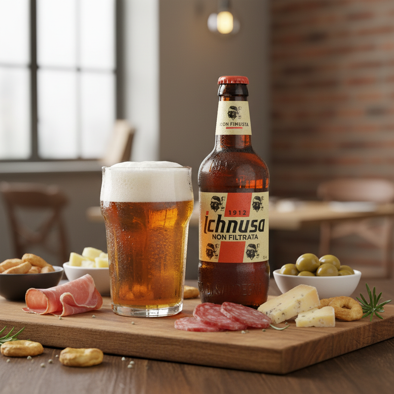 Bière Ichnusa Non Filtrata - Saveur Authentique de Sardaigne (33CL) - en situation d'usage