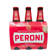Pack de 3 bouteilles de Bière Peroni 33cl, produit à Bari, Rome, et Padoue.