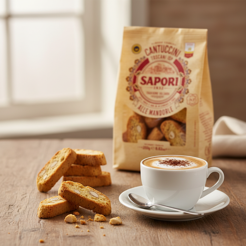 Cantuccini Toscani IGP Sapori - Amandes entières (250 g) - en situation d'usage