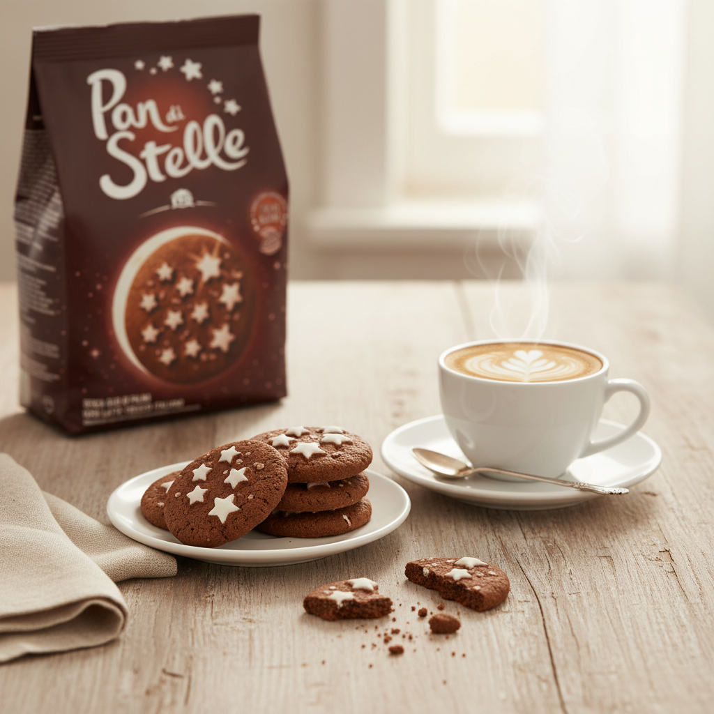 Biscuits Pan di Stelle Barilla – chocolat & lait gourmand (350 g) — en situation
