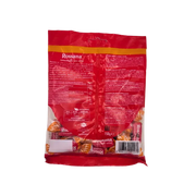 Dos de l'emballage des bonbons Rossana caramel salé - ingrédients, valeurs nutritionnelles et mentions fabricant.
