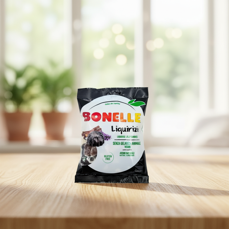 Caramelos Regaliz Italianos Bonelle – Sin Gluten Vegano 160g