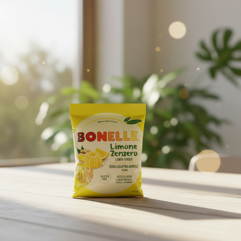 Bonbons Végans Citron Gingembre Bonelle - Vegan & Sans Gluten (175 g)