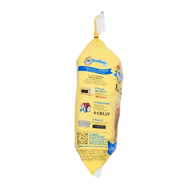 Description marketing et jeu concours des brioches Pan Goccioli – Mulino Bianco – 336 g (côté gauche)