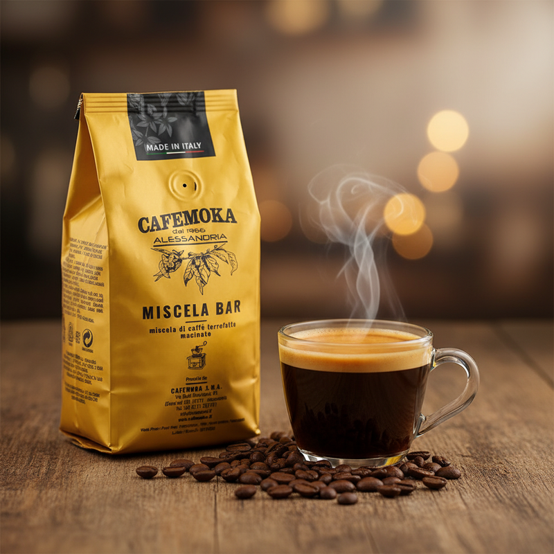 Cafemoka Miscela Bar Espresso – (250 g) - en situation d'usage