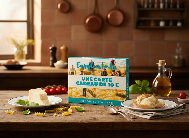 Carte‑cadeau EasyGusto – Montants 10 € à 100 € - en situation d'usage