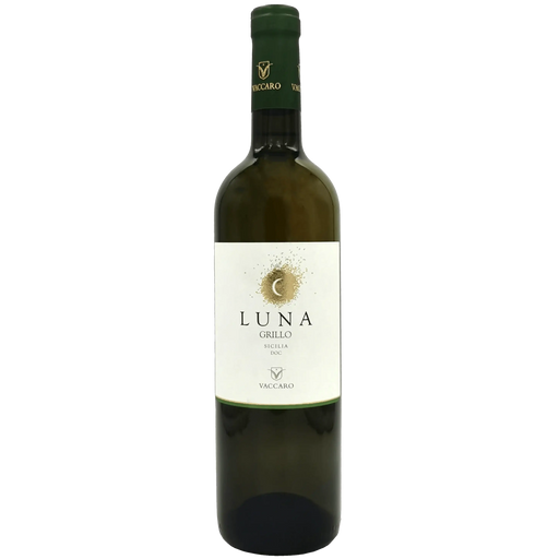 Bottle of Luna Vaccaro Grillo Sicilia DOC 75cl vin blanc sicilien with floral notes.