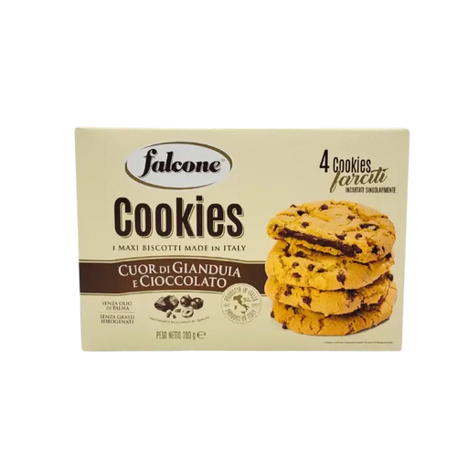 Cookie gianduia Falcone 200 g, biscuit italien fourré au chocolat et à la noisette, une douceur artisanale irrésistible.