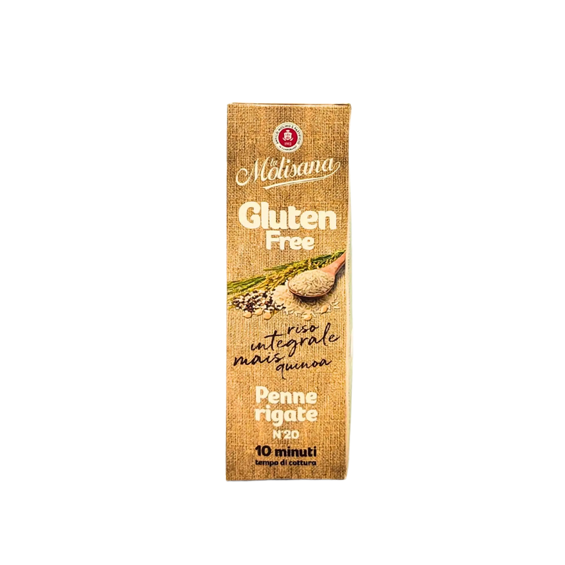 Côté du paquet de Penne Rigate sans gluten - La Molisana 400g