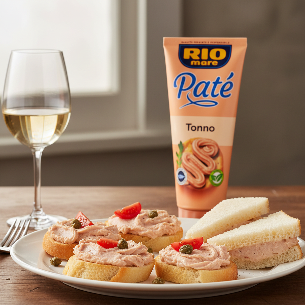 Crème de thon Rio Mare – Tartinade italienne (100 g) – mise en scène générée par IA à partir de la photo du produit