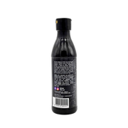 Bouteille de 250ml de crème balsamique classique Ciro, vue arrière, avec étiquette en noir et texte blanc. Élégant vinaigre balsamique.