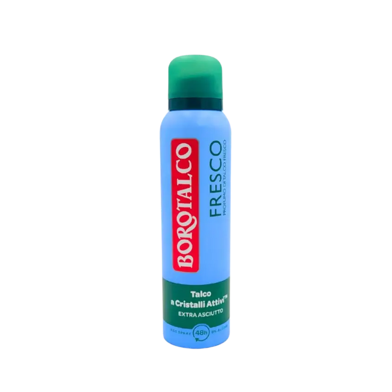 Déodorant Borotalco spray Talc Cristalli Attivi 48h, fraîcheur longue durée, sans alcool, 150ml
