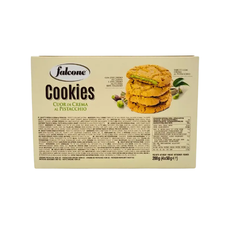 Savourez le cookie pistache Falcone, une gourmandise italienne au cœur tendre et aux ingrédients naturels.