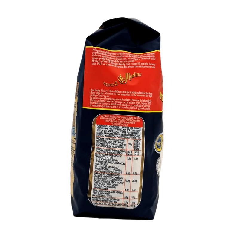 Valeurs nutritionnelles des pâtes Farfalle IGP Gragnano - Pastificio G. Di Martino - 500g - Information complète pour une alimentation équilibrée.