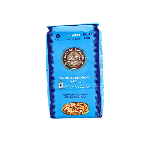 Farine de blé tendre type 00 Napoletana, 1 kg, idéale pour la préparation de pizzas napolitaines avec une texture légère et aérienne. Parfait pour des pizzas maison.