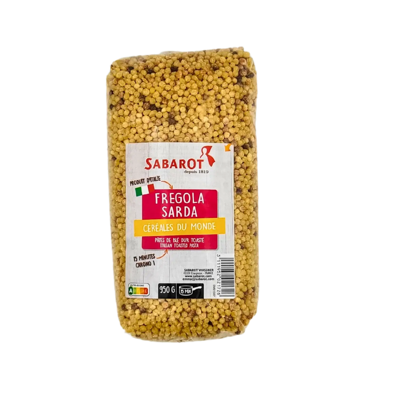 Fregola Sarda 950g - Pâtes de Blé Dur Toasté de Sabarot - Authentiques pâtes sardes pour recettes méditerranéennes et soupes italiennes.