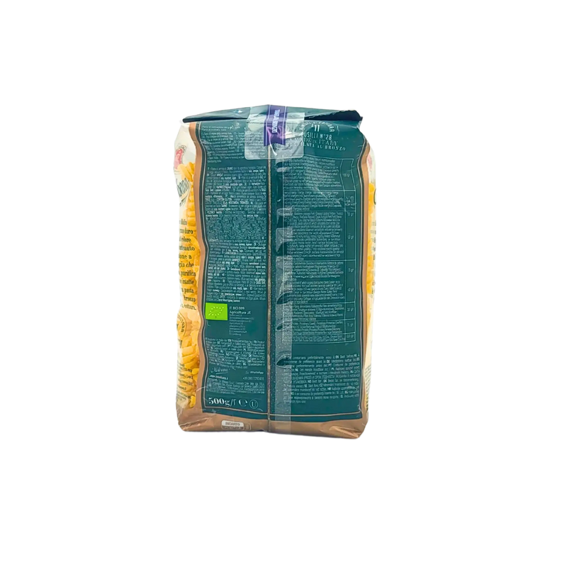 Emballage de Fusilli sans gluten La Molisana 500g, pâtes italiennes biologiques à base de maïs complet et quinoa.