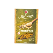 Packaging avant des fusilli sans gluten La Molisana, à base de riz, maïs et quinoa, 400 g.