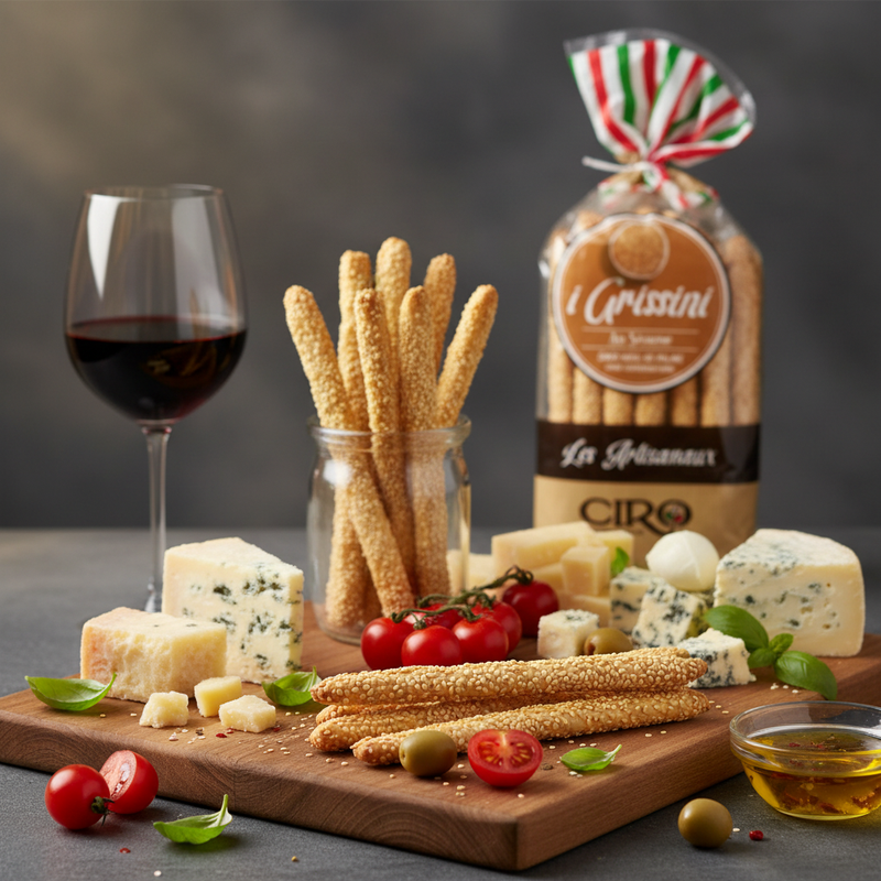 Gressin Sésame Italien Ciro ‑ Croquant Authentique (250 g) - en situation d'usage