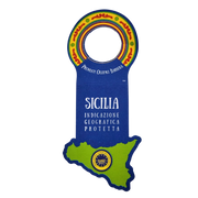 Étiquette de l'huile d’olive extra vierge Sicile IGP - Barbera 75cl avec carte de la Sicile