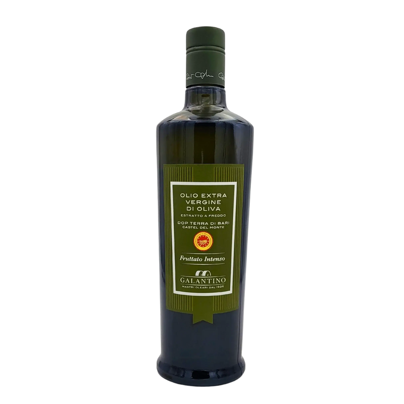 Bouteille d'huile d'olive italienne extra vierge Galantino DOP Terra di Bari Castel del Monte, 75cl.