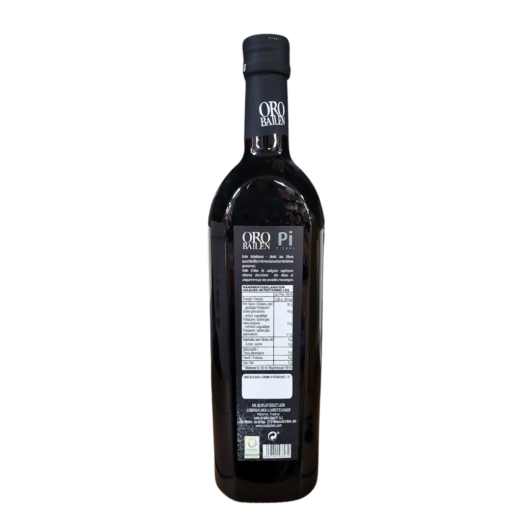 Extra virgin olive oil Oro Bailen Picual 750ml - Nutritional information and composition.