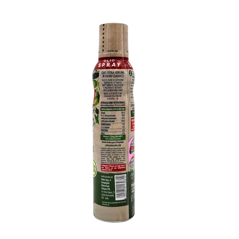 huile d’olive en spray Classique Sagra 20cl bouteille arrière