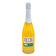 Vue de face de la bouteille de l'aperitivo Puccini au mandarino tardivo di Ciaculli de Canella, 75cl.