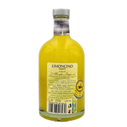 Bouteille de liqueur de citron italienne Limoncino Morelli 50cl avec étiquette arrière