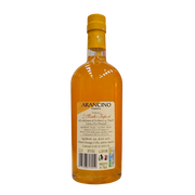 Dos de la bouteille de liqueur d'orange Arancino Morelli 50cl avec étiquette des ingrédients et informations sur le produit.