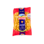 Pâtes Mezzi Rigatoni N°18, Divella, 500g, pâtes italiennes de semoule de blé dur, format court idéal pour sauces crémeuses et plats traditionnels.