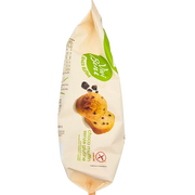 Emballage de muffin sans gluten Vivi Bene 250g, snack moelleux, adapté aux intolérants au gluten, image du produit avec muffins en gros plan.