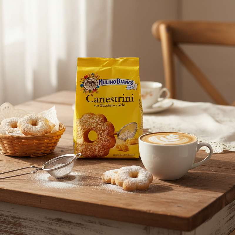 Canestrini Mulino Bianco - Biscuits sablés au sucre glace (200 g) - en situation d'usage